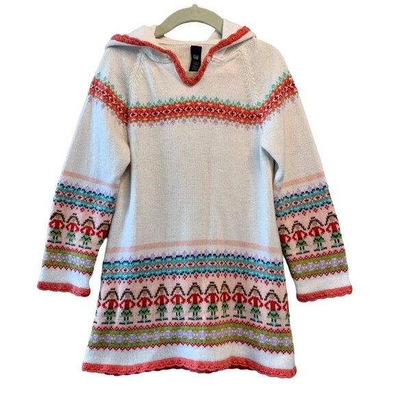 BABY GAP Nutcracker Sweater Dress Girls 5 5T Fair Isle Holiday Soft Angora Blend - Picture 1 of 7